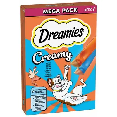 Dreamies Creamy Snacks met Kip & Zalm 12 x 10 g bij Zooplus