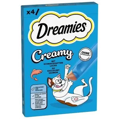 Dreamies Creamy Snacks Zalm (4 x 10 g) bij Zooplus