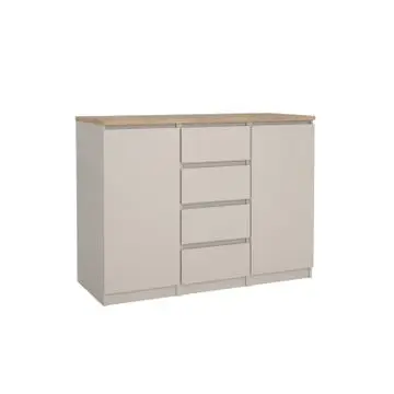 Dressoir Luna Taupe / Eiken - 121x91x50 cm bij Woonexpress