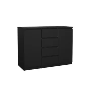 Dressoir Luna Zwart - 121x91x50 cm bij Woonexpress