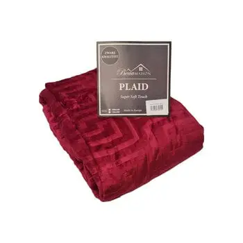 Dubbeldikke Plaid Bordeaux bij Fine2Sleep