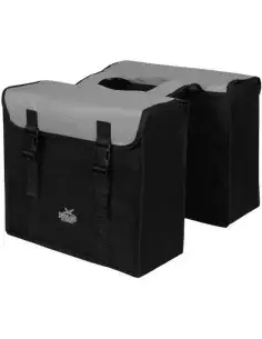 Dubbele fietstas Greenlands 34 liter 37 x 33 x 14 cm (2x) - zwart / zilver bij Fietsonderdeel.com