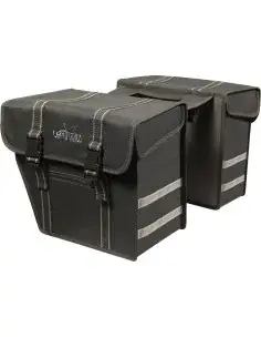 Dubbele fietstas Greenlands Black Line Double 40 liter 36 x 32 x 18 cm (2x) - zwart bij Fietsonderdeel.com