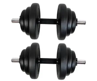 Dumbbell set met cement vulling (2 x 10 kg) bij Sportbay