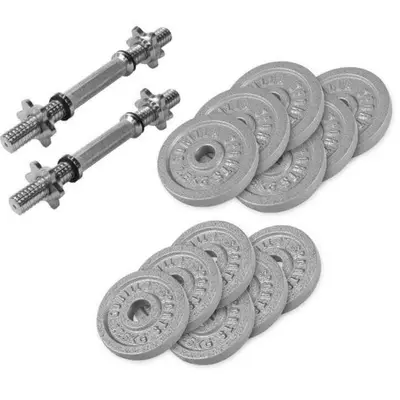 Dumbbellset 27.5 kg gietijzer schroefsluiting bij Gorilla Sports