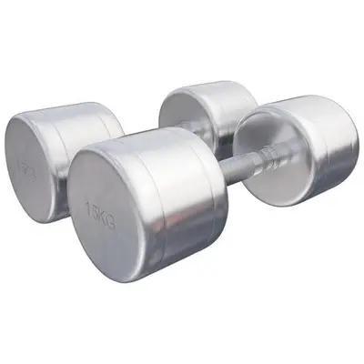 Dumbbellset 30 kg chroom - 2 x 15 kg bij Gorilla Sports