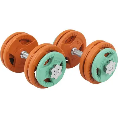 Dumbbellset 30 kg gripper gietijzer rubber coating bij Gorilla Sports