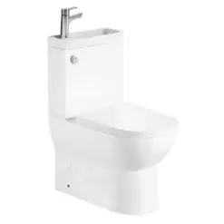 Duoblok toilettenAqualine Jalta Hygie Duobloktoilet met wastafel, randloos, S/P-sifon, wit bij Douchezaak.nl