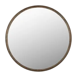 Dutchbone Gale Spiegel| Wandspiegel Rond 80 cm Hout - Bruin bij fonQ