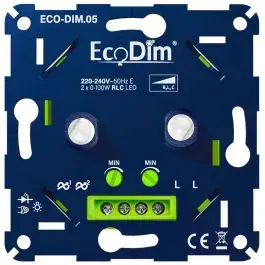 EcoDim.05 LED Dimmer DUO 0-100W (RLC) bij Lampdirect