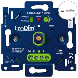 EcoDim.17 LED Dimmer Matter Druk/Draai 0-250W (RLC) bij Lampdirect