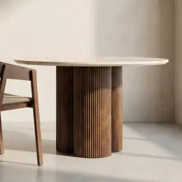 Eettafel met botochino blad bij LUMZ