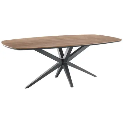 Eettafel Warita Deens ovaal houtstructuur 220x120cm bij INHOUSE