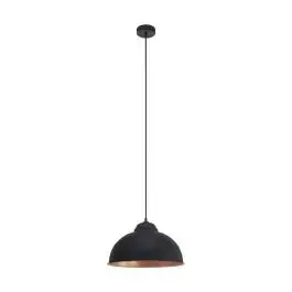 Eglo Hanglamp Truro 2 Staal Zwart Koper | Geschikt voor 1x E27 bij Lampdirect