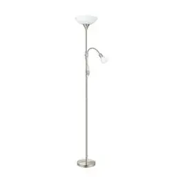 Eglo Vloerlamp Up 2 Staal Satijn Nikkel | Geschikt voor 1x E27 bij Lampdirect