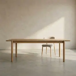 Eiken eettafel rechthoekig bij LUMZ