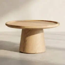 Eiken salontafel rond bij LUMZ