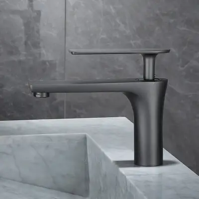 Elegante wastafel mengkraan gun metal bij Badkranenwinkel