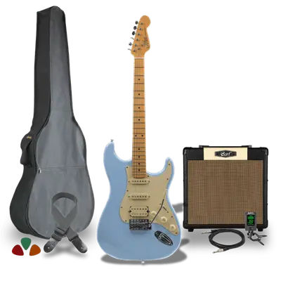 Elektrische gitaar starterset L.A. Blauw bij Music All In