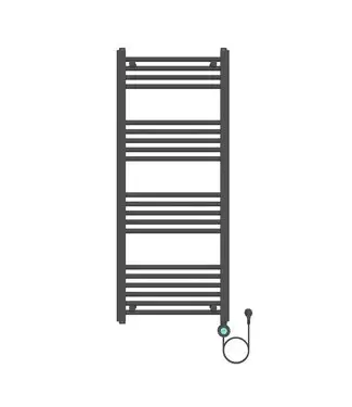 Elektrische Handdoekradiator Mat Zwart 120x50cm 700Watt met Smart Wifi - programeerbaar bij Sani4Comfort