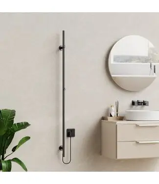 Elektrische Staaf Handdoekradiator Rod Gunmetal Enkel 60 Watt bij Sani4Comfort