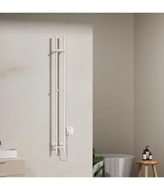 Elektrische Staaf Handdoekradiator Rod Wit Dubbel 120 Watt bij Sani4Comfort