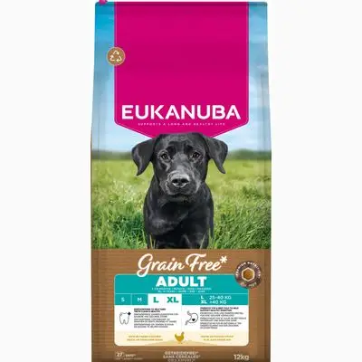 Eukanuba Grain Free Adult Large Breed Kip Hondenvoer 12 kg bij Bitiba