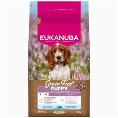 Eukanuba Grain Free Puppy Klein & Middelgroot Ras Zeevis 3 kg bij Bitiba
