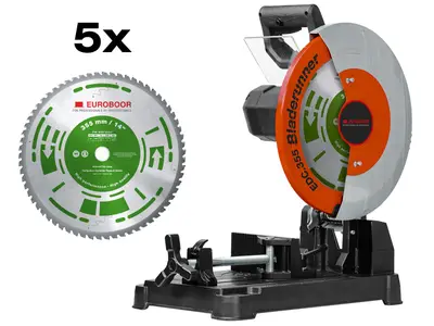 Euroboor EDC.355 Promo Metaal Afkortzaag Droog 2480W 355 mm + 5 zaagbladen bij Toolnation