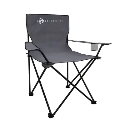 Eurocatch Opvouwbare Campingstoel -Grijs 600x300Dn incl. Tas - Bierstoel - Festivalstoel - Visstoel bij Raven Hengelsport
