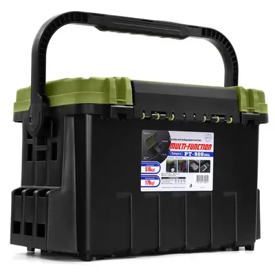 Eurocatch Pro-Tackle Competition XL Tackle box - Viskoffer - 54x34x35cm Zwart/Groen bij Raven Hengelsport