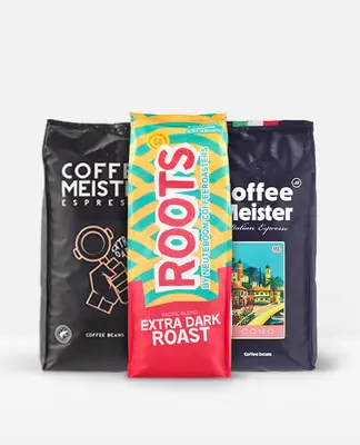 Extra Dark Roast Koffiebonen Proefpakket - 2,5kg bij CoffeeMeister
