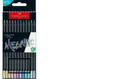 Faber-Castell Black Edition kleurpotloden - 12 stuks - metallic bij Pipoos