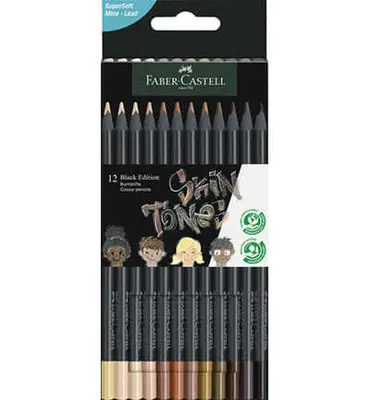 Faber Castell Black Edition – Skin Tones Kleurpotloden (12 st.) bij Online-Schilderij
