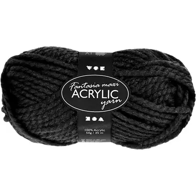 Fantasia maxi acryl wol zwart 50gr 35 meter bij Creaknutselen