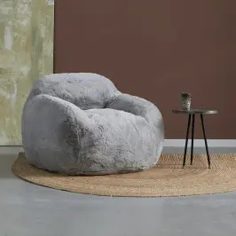 Fauteuil zachte vacht grijs bij LUMZ
