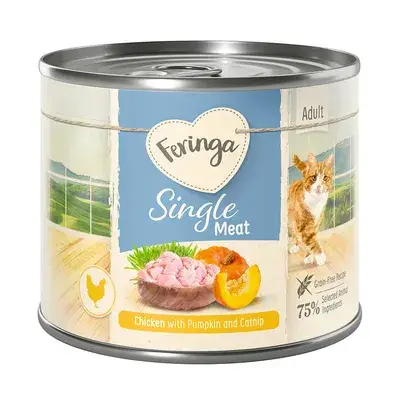 Feringa Single Meat Menu 6 x 200 g Kattenvoer Kip Met Pompoen & Kattenkruid bij Zooplus