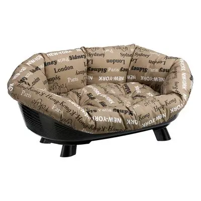 Ferplast Hondenmand Siesta Deluxe Zwart - met kussen Cities Set Grootte 4: Mand + Deksel + Voeten bij Bitiba