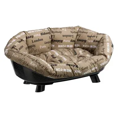 Ferplast Hondenmand Siesta Deluxe Zwart - met kussen Cities Set Grootte 4: Mand + Deksel + Voeten bij Bitiba