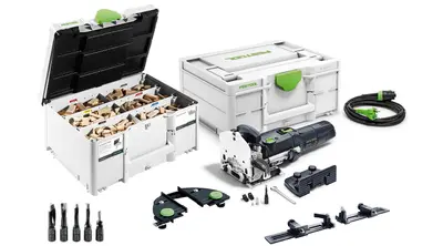 Festool 574427A DF500RQ-SET profi domino router with assortment of dominoes + cutters in systainer bij Toolnation