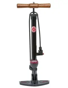 Fietspomp Around Retro Pressure met universele pompkop en nanometer - 165 PSI/ 11 Bar - zwart bij Fietsonderdeel.com