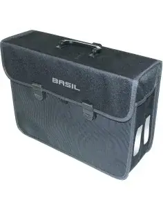 Fietstas Basil Malaga XL 17 liter 40 x16 x 31 cm - zwart bij Fietsonderdeel.com
