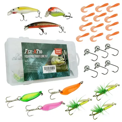 Fish-Xpro Forellen Kunstaas Set - Plugjes - Spinners - Softbaits bij Raven Hengelsport