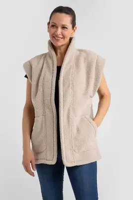 fleece bodywarmer - beige bij Wehkamp