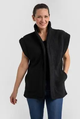 fleece bodywarmer - zwart bij Wehkamp