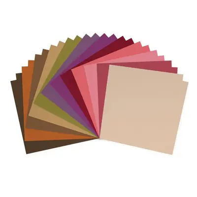 Florence Cardstock - Canvas Texture - Bohemian assortie (30,5 x 30,5 cm) - 24 vel bij HobbyVision