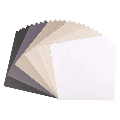 Florence Cardstock - Canvas Texture - Zwart/Grijs assortie (30,5 x 30,5 cm) bij HobbyVision