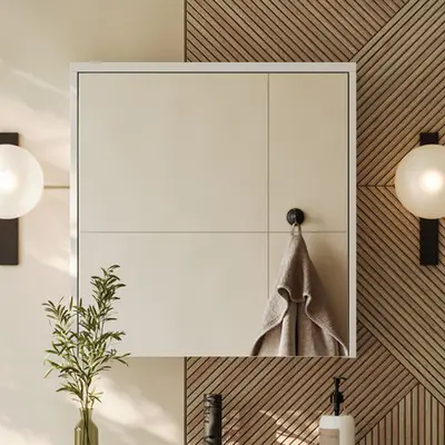Fontana Basic spiegelkast 60cm met 1 deur wit mat bij Sanitairkamer
