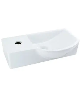 Fontein Toilet 40x22x10cm Kraangat Links SaniPro Bee Rechthoek Keramiek met overloop Links / Rechts bij Sani4Comfort
