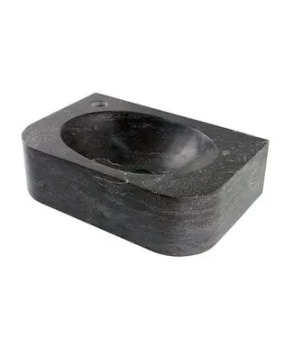 Fontein Toilet Halfrond Links 35x24x10cm Natuursteen Antraciet Kraangat Rechts / Links bij Sani4Comfort